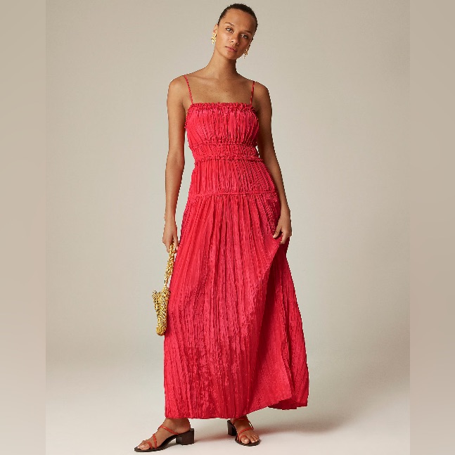 J.Crew Crinkled Ruffle-Trim Dress Cl649